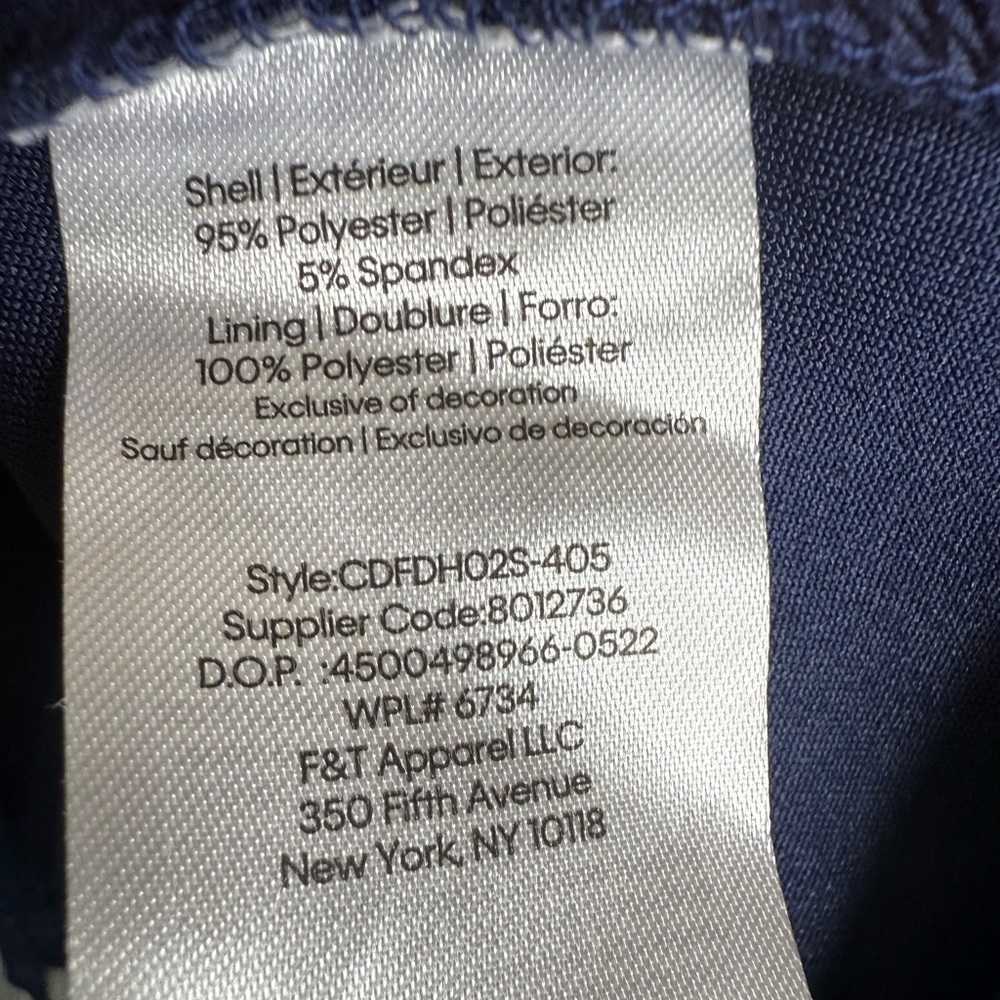 Calvin Klein Gil’s Navy Dress with Sheer Hem Detail, size 10 - Picture 7 of 10